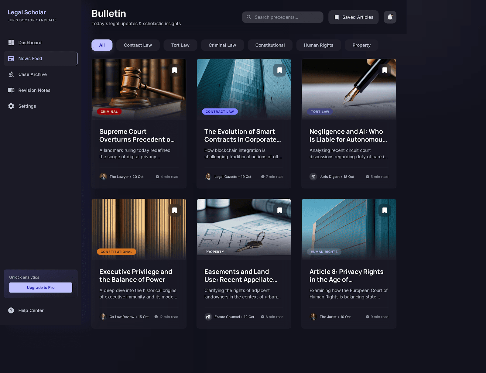 Daily case law, curated for students