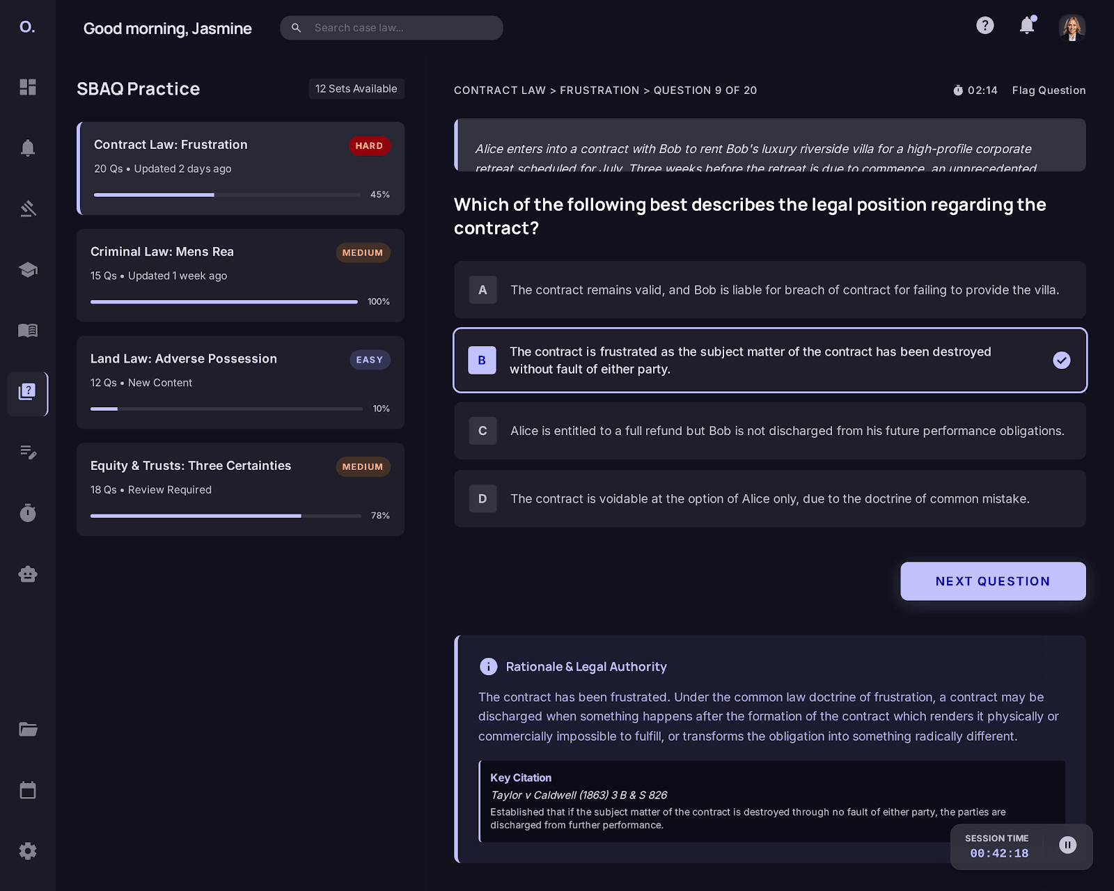 Scenario questions at exam standard